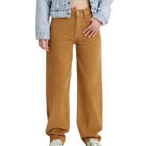 Levi's 94 Baggy Corduroy Jeans Womens 26 Tan Brown Wide Leg Neutral Skate